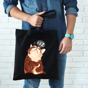 Tote Bag - Sleepy Cat Design